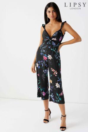 Lipsy Maria Print Twist Jumpsuit