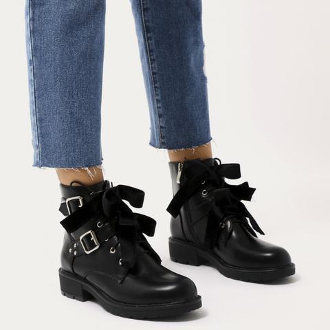 ankle boots with ribbon laces