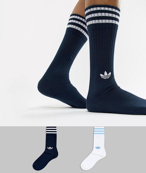 Adidas Originals - Confezione Da 2 Paia Di Calzini Blu Navy Dh3363 - Blu