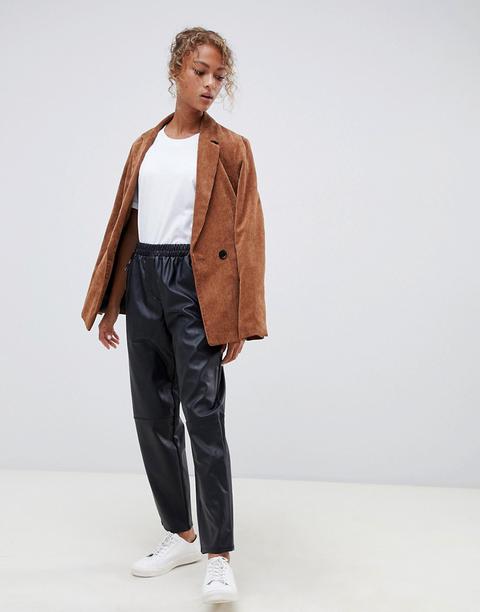 Asos Design Tapered Leather Look Trousers