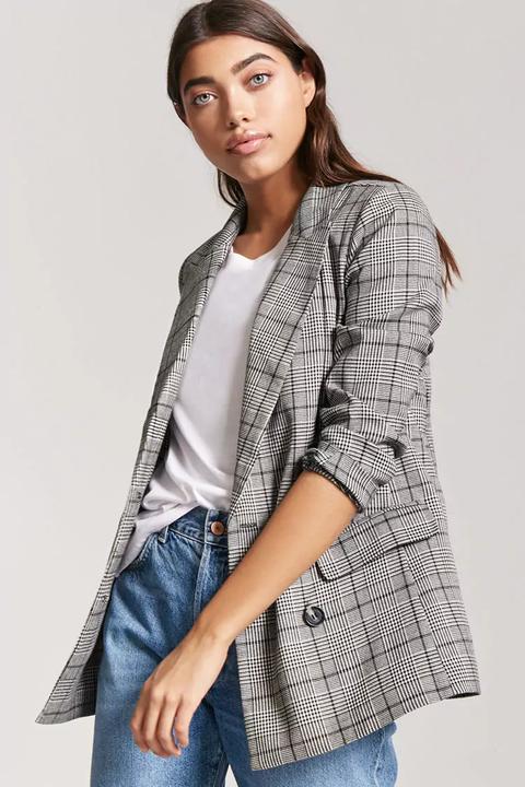 Double-breasted Glen Check Blazer