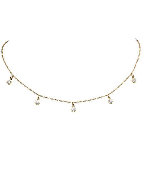 Multi Diamond Choker Gold