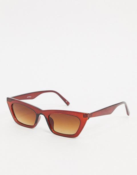 Jeepers Peepers Slim Square Sunglasses In Brown