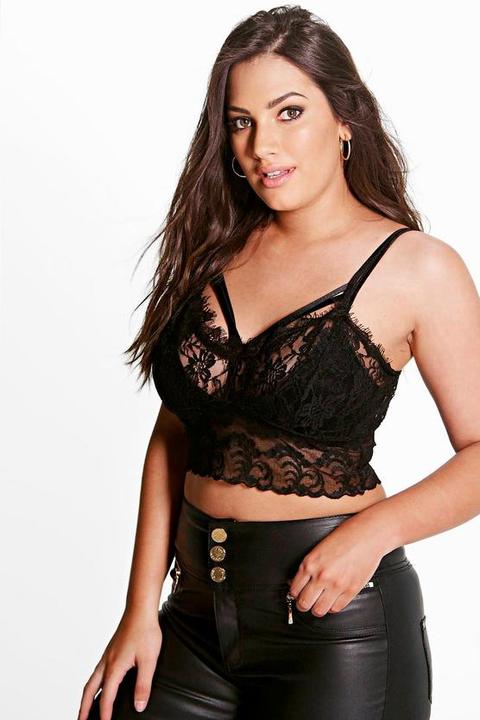 Plus Strappy Detail Lace Bralet