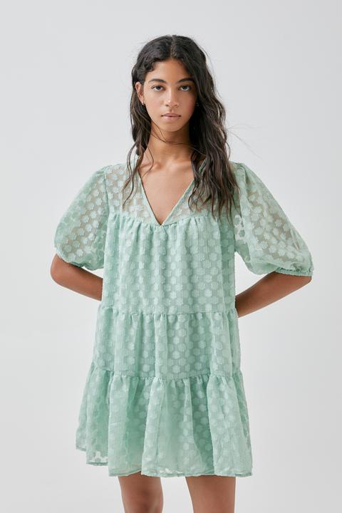 Vestido Babydoll Textura Volantes