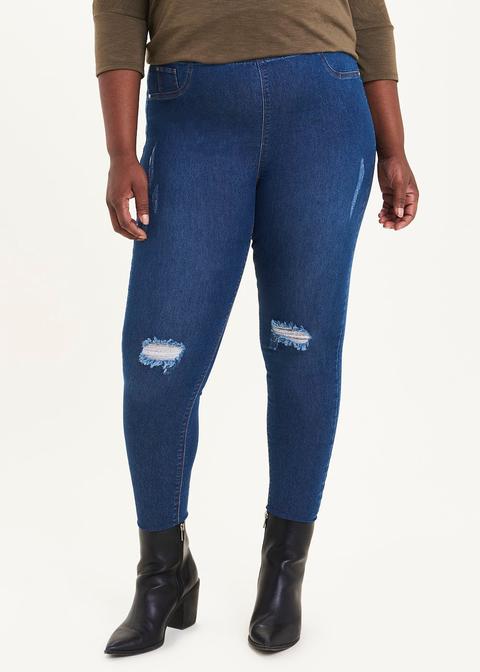 ripped pull on jeggings