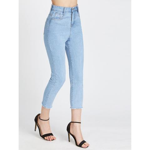 Jeans Fray Hem Crop