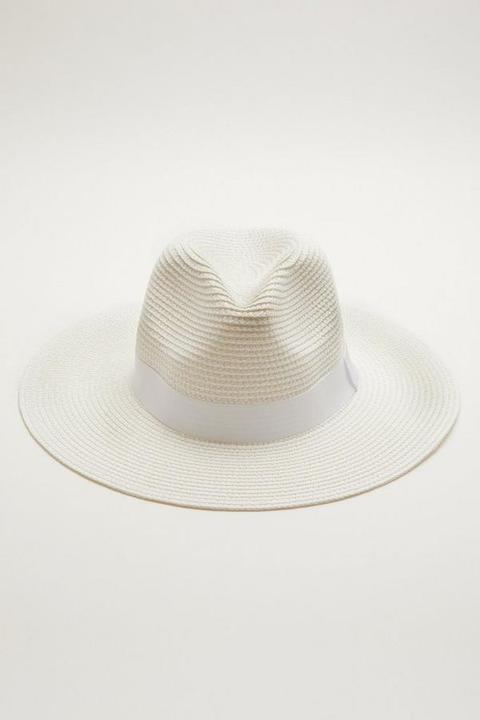 White Straw Fedora Hat