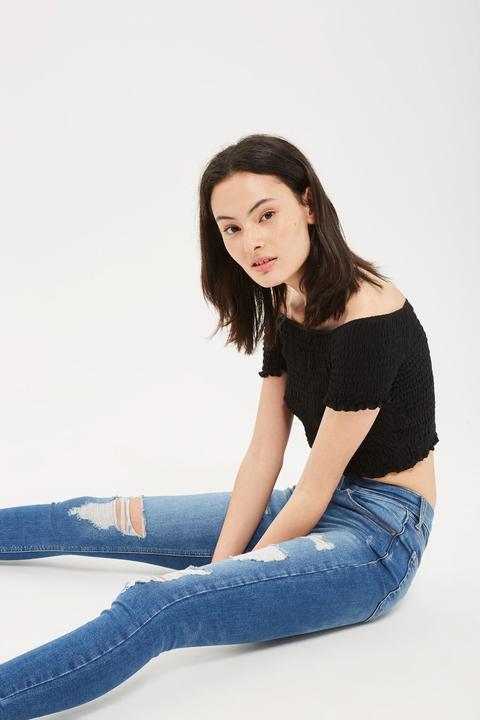 mid blue super ripped jamie jeans