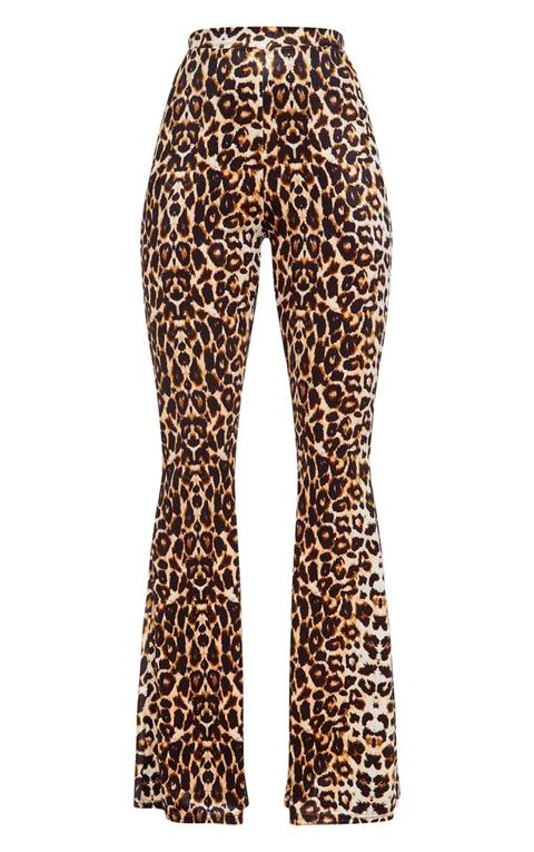 velvet leopard flare pants