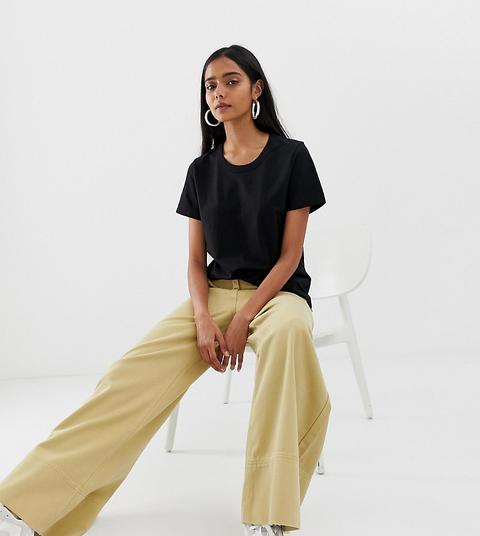 Weekday - Kate - Schwarzes T-shirt - Schwarz