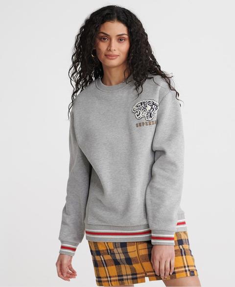 Contemporary Varsity Chenielle Crew Sweatshirt