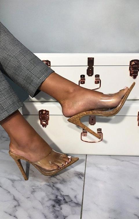 clear cork mules