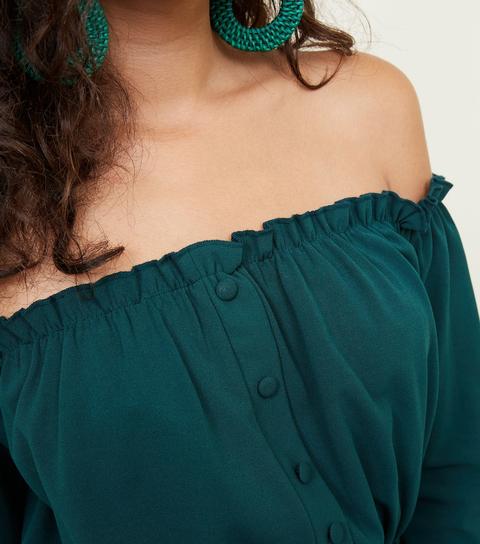 dark green bardot top