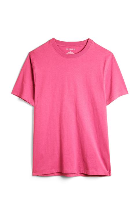 Camiseta Orgánica De Corte Cuadrado De Color Rosa Intenso