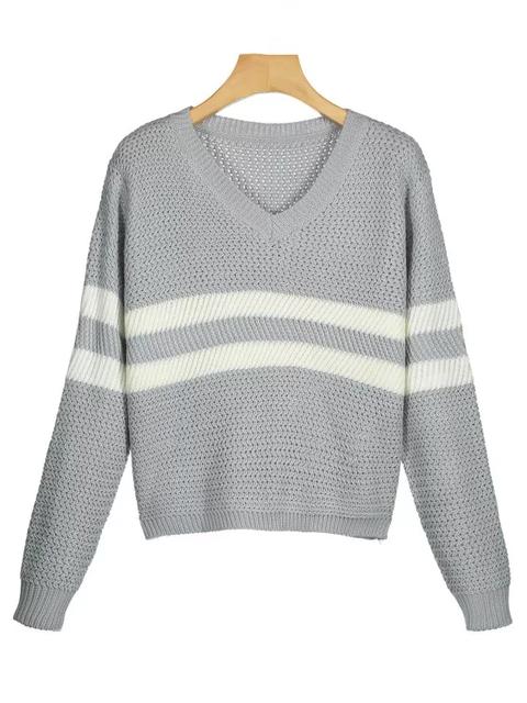 Jersey De Jersey A Rayas Con Cuello En V