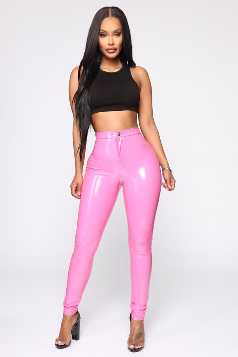 Vinyl store pants pink