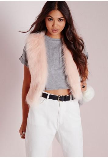 Faux Fur Gilet Pink