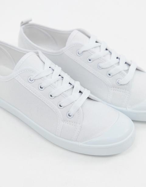 New Look - Sneakers Di Tela Bianche - Bianco