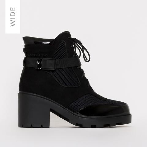 wide fit black lace up shoes