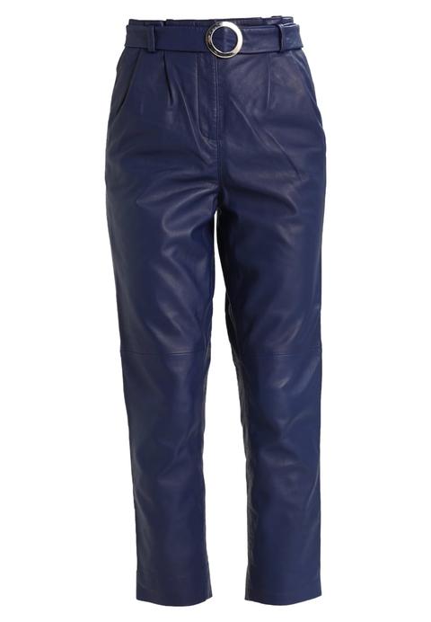 Topshop B&b Belted Peg Pantaloni Di Pelle Navy