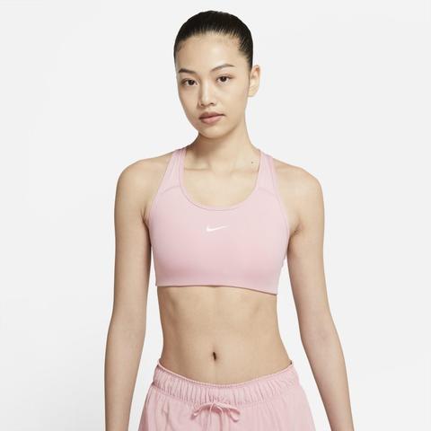 Nike Swoosh Sujetador Deportivo De Sujeción Media Con Almohadilla De Una Sola Pieza - Mujer - Rosa