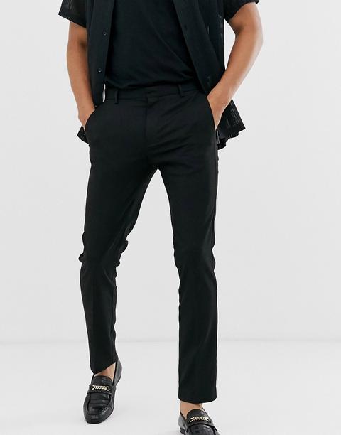 Pantalones De Vestir Ajustados En Negro De Topman