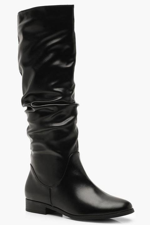 ruched knee high boots