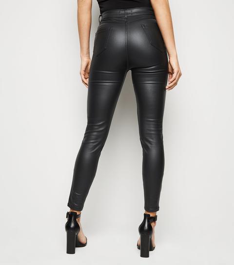 leather look jeans