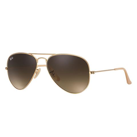 Ray Ban Aviator Gradient Unisex Sunglasses Lenti: Marrone, Montatura: Oro - Rb3025 112/85 55-14