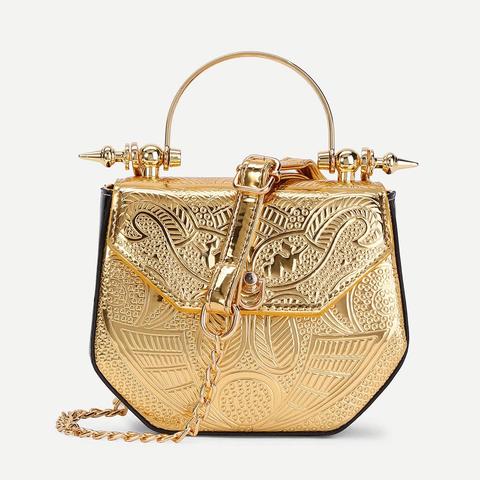 Borsa A Tracolla Di Pu Metallico
