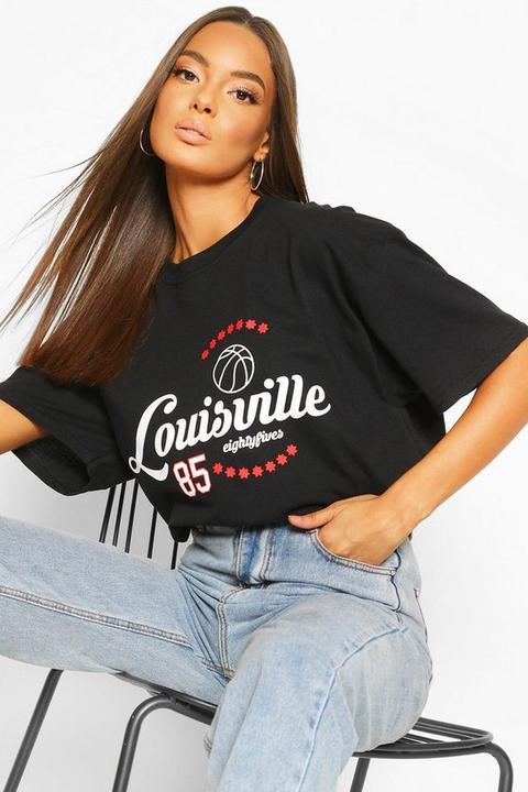 Womens Louisville Printed T-shirt - Black - L, Black