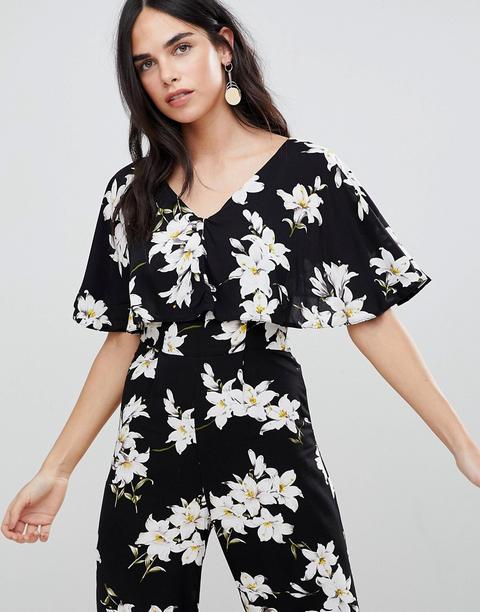 floral short sleeve jumpsuit