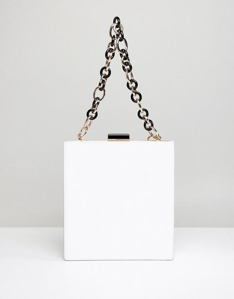 Asos White Frame Bag With Statement Strap - White