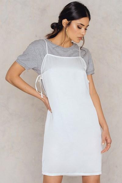 Na-kd Side Knot Slip Dress - Offwhite