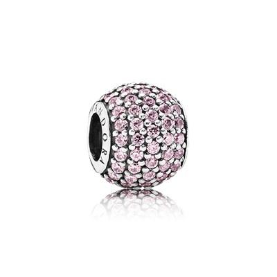 Charm Sfera In Pavé Rosa