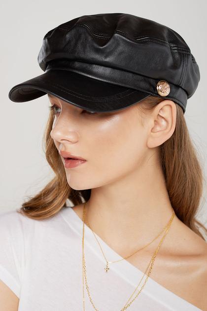 Terry Pleather Newsboy Hat