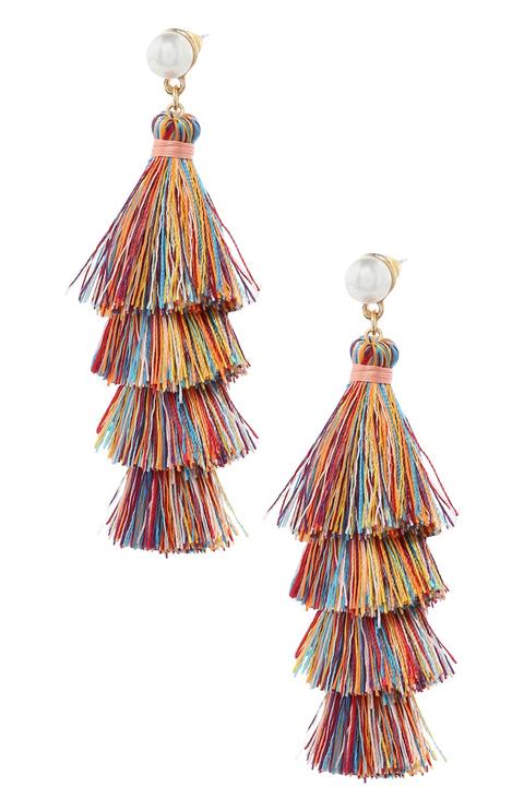 Multi Coloured Tassel Earrings