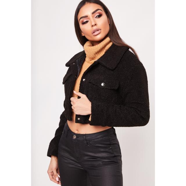 black teddy jacket cropped