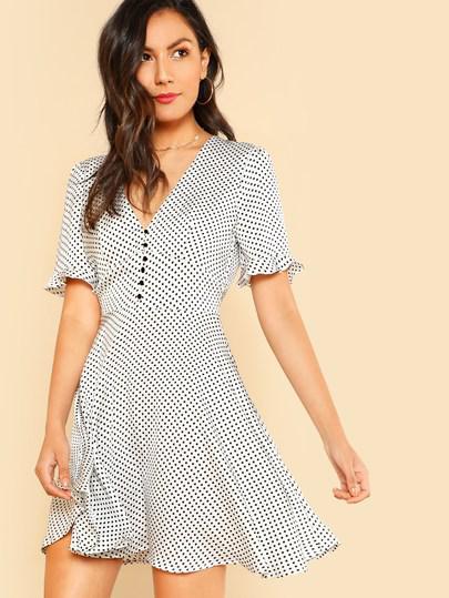 Vestido De Lunares Con Volantes