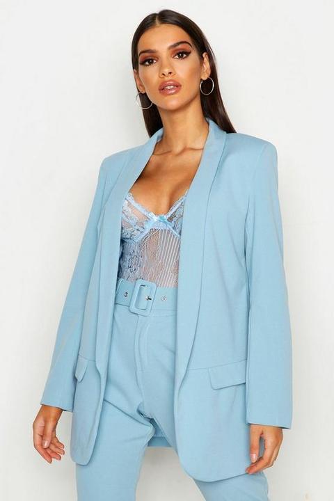 Blazer Ajusté - Bleu - 42, Bleu