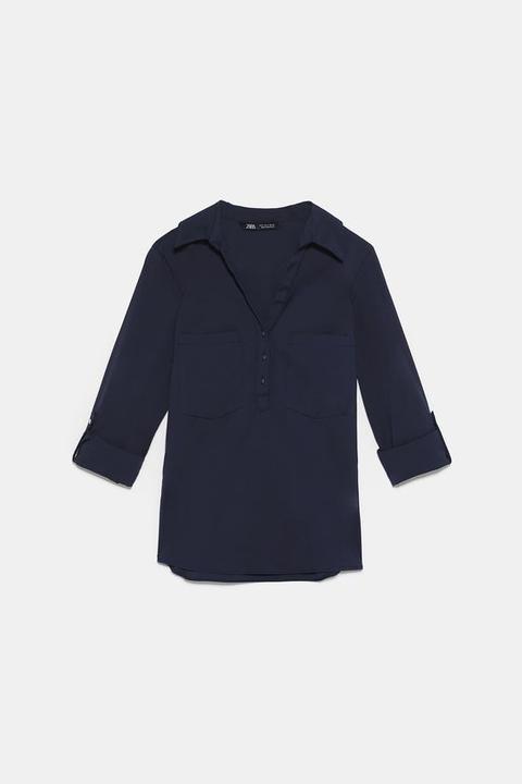 Camicia Basic Con Tasche