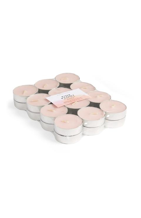 Pack De 24 Velas Peonía Pequeñas Rosas