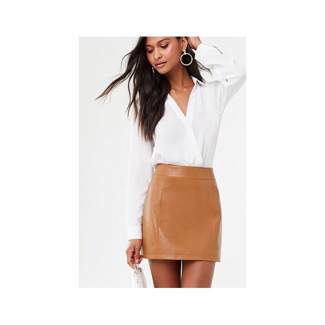 FOREVER 21 Brown Faux Leather Pencil Skirt