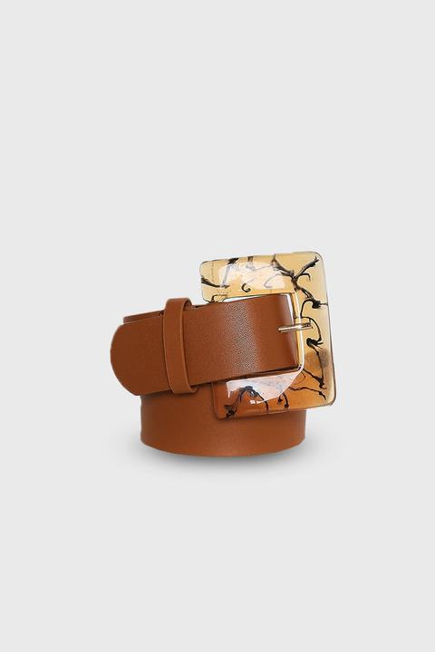 Tan Belt With Detail Buckle