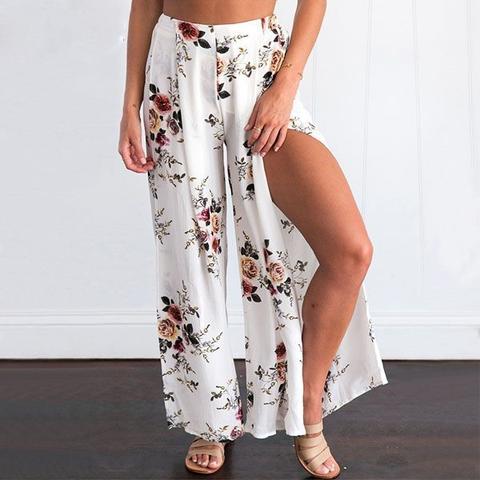 Rosa Floral Side Slit Pants