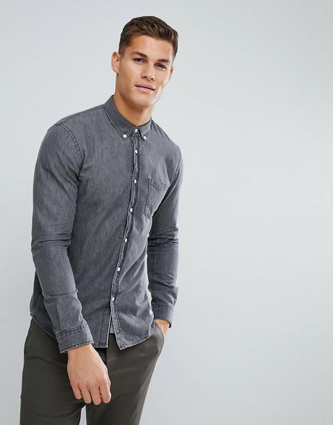 Tom Tailor - Camicia Di Jeans Grigio Slavato - Grigio