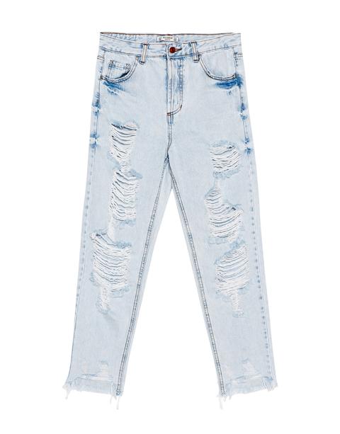 Jeans Mom Fit Tiro Alto