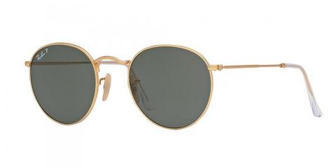 Round Metal Rb3447 112/58 Matte Gold | Green Polarized