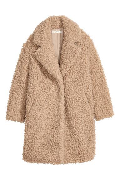 H & M - Cappotto In Finta Pelliccia - Beige